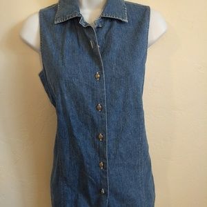 Tommy hilfiger vintage jean denim vest button up 8